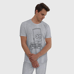 Пижама хлопковая мужская Simpson, Bart, Springfield, 159736, цвет: меланж — фото 2