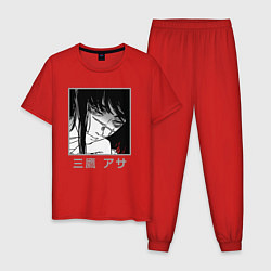 Пижама хлопковая мужская Митака, цвет: красный