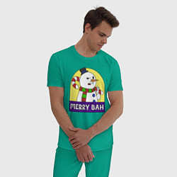 Пижама хлопковая мужская Merry Bah, цвет: зеленый — фото 2