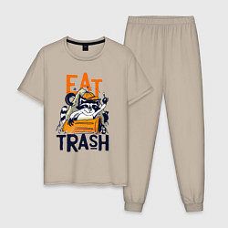 Мужская пижама Ешь мусор - мусорная панда