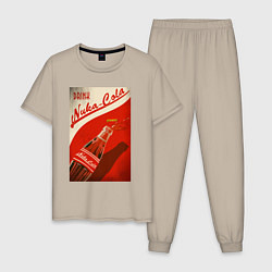 Пижама хлопковая мужская Drink nuka - cola, цвет: миндальный
