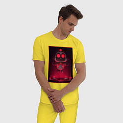 Пижама хлопковая мужская Cult of the Lamb - Картина - Ритуал, цвет: желтый — фото 2