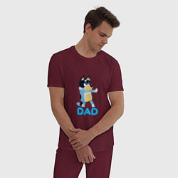 Пижама хлопковая мужская Doggy Dad, цвет: меланж-бордовый — фото 2