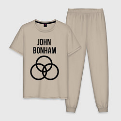Пижама хлопковая мужская John Bonham - Led Zeppelin - legend, цвет: миндальный