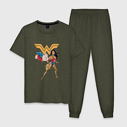 Мужская пижама Свинка и Чудо-Женщина DC Лига Суперпитомцы