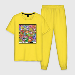 Пижама хлопковая мужская Мир Пепе, цвет: желтый