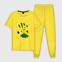Пижама хлопковая мужская Hand Jamaica, цвет: желтый