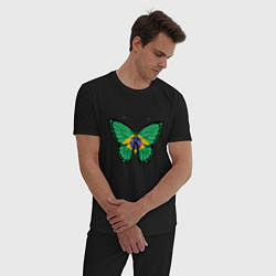 Пижама хлопковая мужская Бабочка - Бразилия, цвет: черный — фото 2