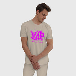 Пижама хлопковая мужская Эмблема группы bap, цвет: миндальный — фото 2