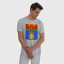 Пижама хлопковая мужская Герб Волгограда, цвет: меланж — фото 2