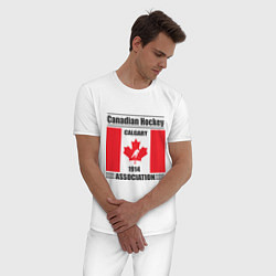 Пижама хлопковая мужская Федерация хоккея Канады, цвет: белый — фото 2