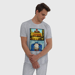 Пижама хлопковая мужская Остров сокровищ - Джон Сильвер, цвет: меланж — фото 2