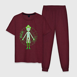 Пижама хлопковая мужская Game Rick, цвет: меланж-бордовый
