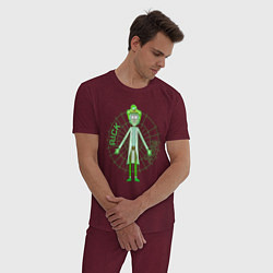 Пижама хлопковая мужская Game Rick, цвет: меланж-бордовый — фото 2