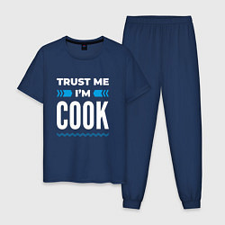 Пижама хлопковая мужская Trust me Im cook, цвет: тёмно-синий