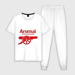 Пижама хлопковая мужская Arsenal: The gunners, цвет: белый
