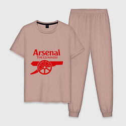 Пижама хлопковая мужская Arsenal: The gunners, цвет: пыльно-розовый
