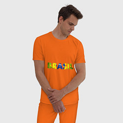 Пижама хлопковая мужская BRASIL 2014, цвет: оранжевый — фото 2