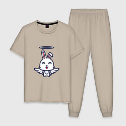 Пижама хлопковая мужская Angel Bunny, цвет: миндальный