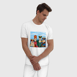Пижама хлопковая мужская Остров сокровищ мы с пацанами мем, цвет: белый — фото 2