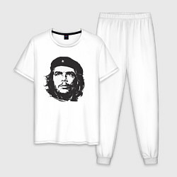 Пижама хлопковая мужская Че Гевара - рисунок, цвет: белый