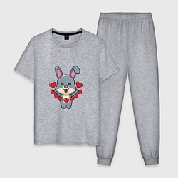 Пижама хлопковая мужская Love Rabbit, цвет: меланж