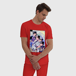 Пижама хлопковая мужская Этапы жизни Джотаро- JoJO, цвет: красный — фото 2