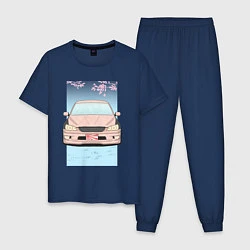 Пижама хлопковая мужская Toyota Altezza stance alternative, цвет: тёмно-синий
