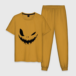 Пижама хлопковая мужская Scarecrow face, цвет: горчичный