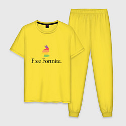 Пижама хлопковая мужская Свободу играм, цвет: желтый