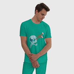 Пижама хлопковая мужская Вырвиглаз, цвет: зеленый — фото 2