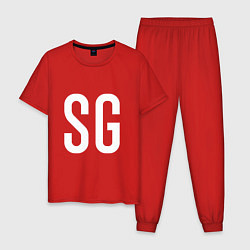 Пижама хлопковая мужская SG - BTS, цвет: красный