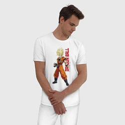Пижама хлопковая мужская Dragon Ball - Goky Son, цвет: белый — фото 2