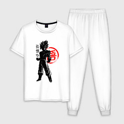 Пижама хлопковая мужская Goku Son - Dragon Ball - Warrior, цвет: белый