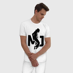 Пижама хлопковая мужская MJ Music, цвет: белый — фото 2