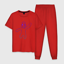 Пижама хлопковая мужская Роблокс: Синий неон, цвет: красный