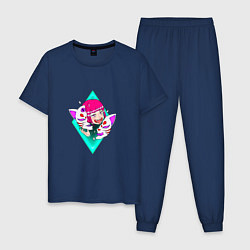 Пижама хлопковая мужская Кицунэ: Anime, цвет: тёмно-синий