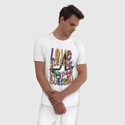 Пижама хлопковая мужская Криптохирург, цвет: белый — фото 2