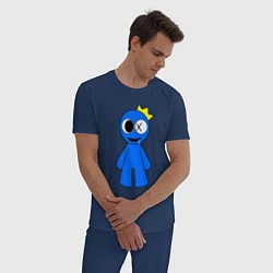 Пижама хлопковая мужская Радужные друзья Синий улыбается, цвет: тёмно-синий — фото 2