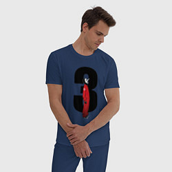 Пижама хлопковая мужская Slipknot третий, цвет: тёмно-синий — фото 2