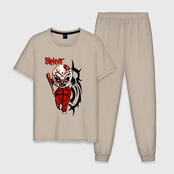 Пижама хлопковая мужская Slipknot fan, цвет: миндальный