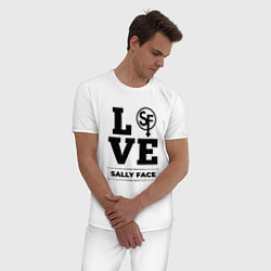 Пижама хлопковая мужская Sally Face love classic, цвет: белый — фото 2