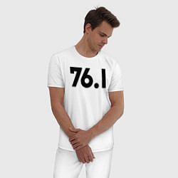Пижама хлопковая мужская Пауэр 76 1 черная надпись, цвет: белый — фото 2