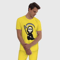Пижама хлопковая мужская Милая смерть с косой, цвет: желтый — фото 2
