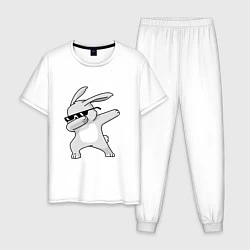 Пижама хлопковая мужская Кролик ДЭБ, цвет: белый