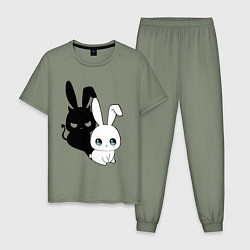 Мужская пижама Милый кролик - ангелочек или дьяволёнок?