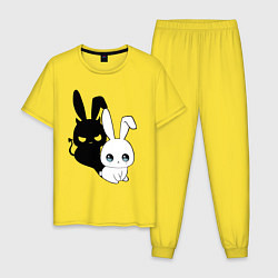 Мужская пижама Милый кролик - ангелочек или дьяволёнок?