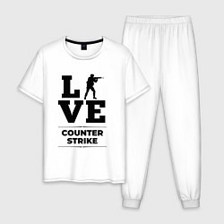 Пижама хлопковая мужская Counter Strike love classic, цвет: белый
