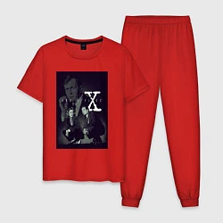 Пижама хлопковая мужская X poster, цвет: красный