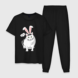 Пижама хлопковая мужская Кролик Бендер - 2023, цвет: черный